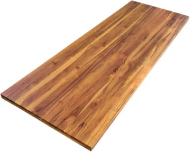 Tampo Madeira Engrossado Teca Maciça Verniz 4cm Escritorio Setup Bancada Mesa Tampa Teka Meligna (Verniz Mel, 100x50cm)