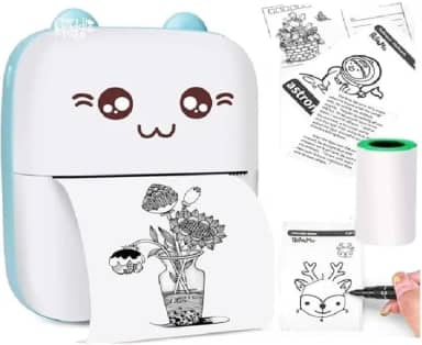 Mini Impressora Térmica | Impressora adesivos sem tinta | Impressora sem tinta controle APP USB | Mini impressora bolso sem fio para etiquetas, adesivos, fotos, marcadores, cartões