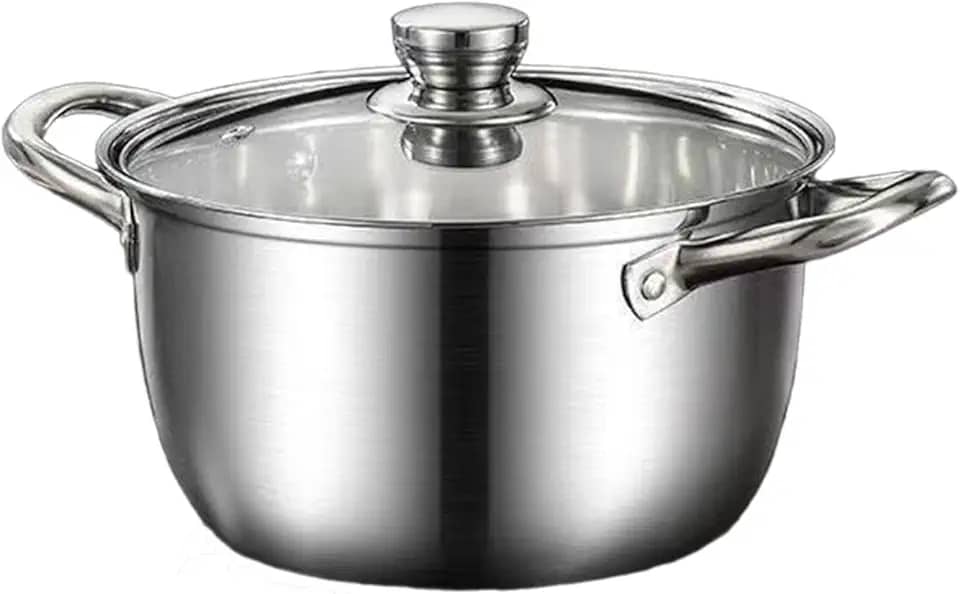 Panela de aço inoxidável para sopa, panela multiuso, grande capacidade, base universal, antiaderente, para café da manhã com vegetais, Style B