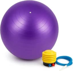 Bola de Pilates Yoga 55 cm com Bomba – Suporta até 200 kg – Látex Premium Antiestouro e Textura Antiderrapante – Pilates Yoga Academia Reabilitação e Fisioterapia