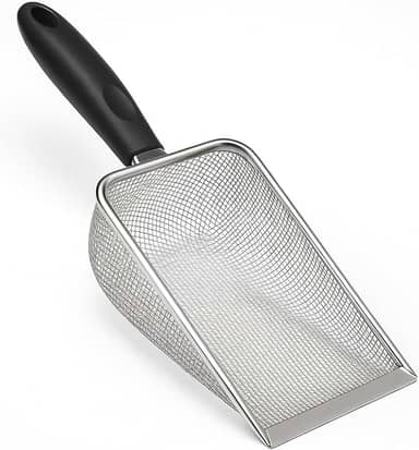 Pá Coletora para Areia de Gato em Aço Inox – Pazinha Higiênica Premium para Limpeza de Caixas de Areia, Terrários e Gaiolas de Pets - Premium