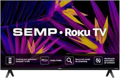 Smart TV Semp 43 Polegadas LED Full HD R6610 WiFi Roku TV Google Assistente Dolby Audio 43R6610