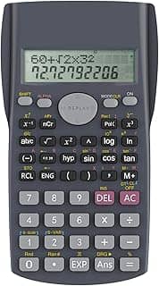 Helect Calculadora científica de engenharia de 2 linhas, adequada para escola e negócios (preto)