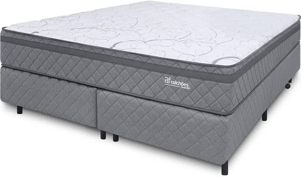 Cama Box Colchão King Espuma D45 Extra Firme Antialérgico Certificado 193x203x58cm - BF Colchões