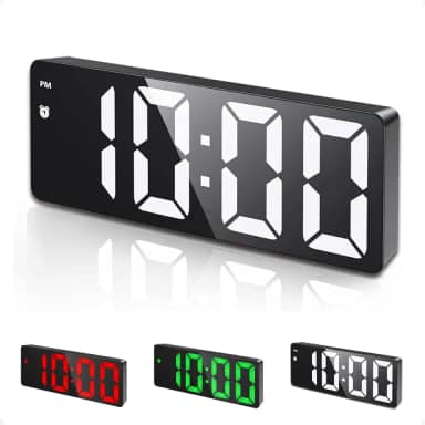 Relogio Despertador Led Para Quarto Com Luz Noturna E Temperatura Relógio De Mesa USB Digital Visor 12/24h Brilho Ajustável (Led Branca)