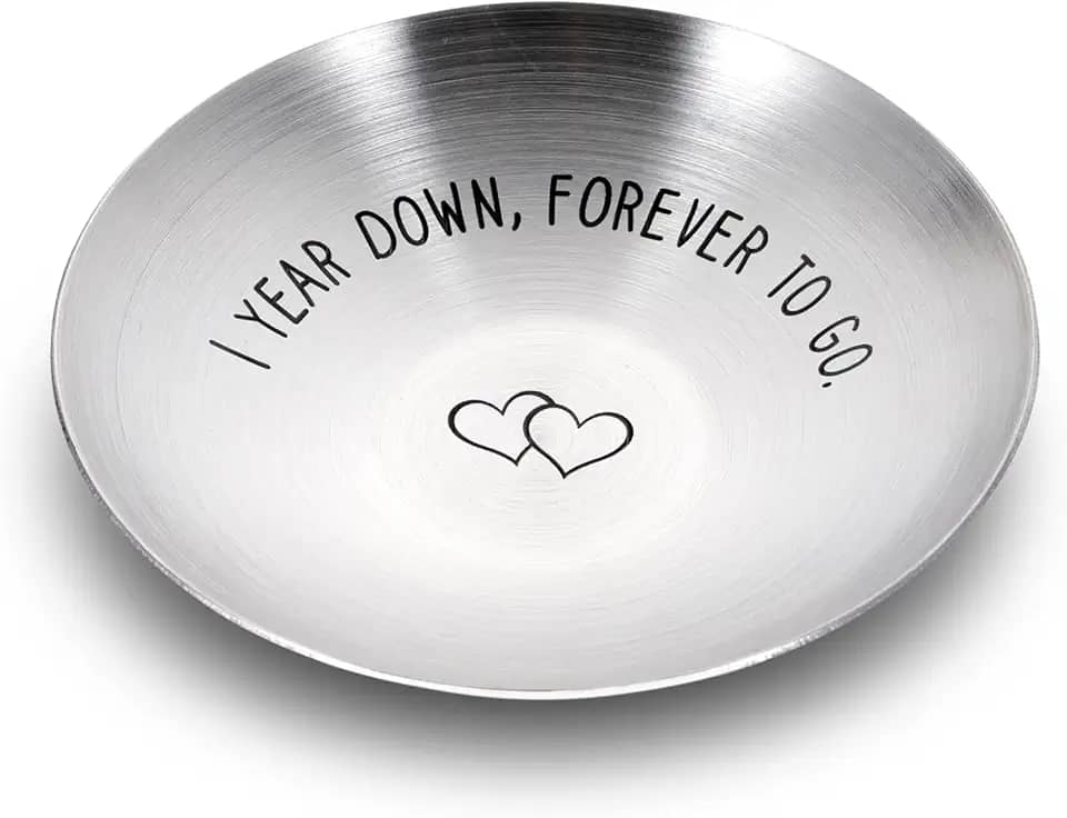 Porta-anel de aniversário de 1 ano para ele, para ela, presente de aniversário de 1 ano, presente de casamento para marido, esposa, 1º aniversário, presente de namoro para casais, namorado, namorada,