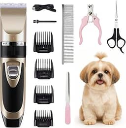 Máquina de Tosa Profissional Sem Fio para Pets: Cães e Gatos | Kit Completo Para Tosa Bivolt e Recarregável | Com Bateria de Longa Duração | Muito Prático, Para Cuidar do Seu Pet Sem Sair de Casa