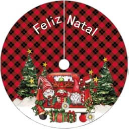 Saia Tapete Base Árvore De Natal Decoração Papai Noel Enfeite Natalino Luxo LuvinCo