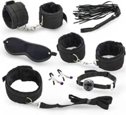 Kit Algema Sexual Brinquedos Sexuais 7 Peças Sexuais Brinquedos Sexuais Adultos Para Casal (Preto)