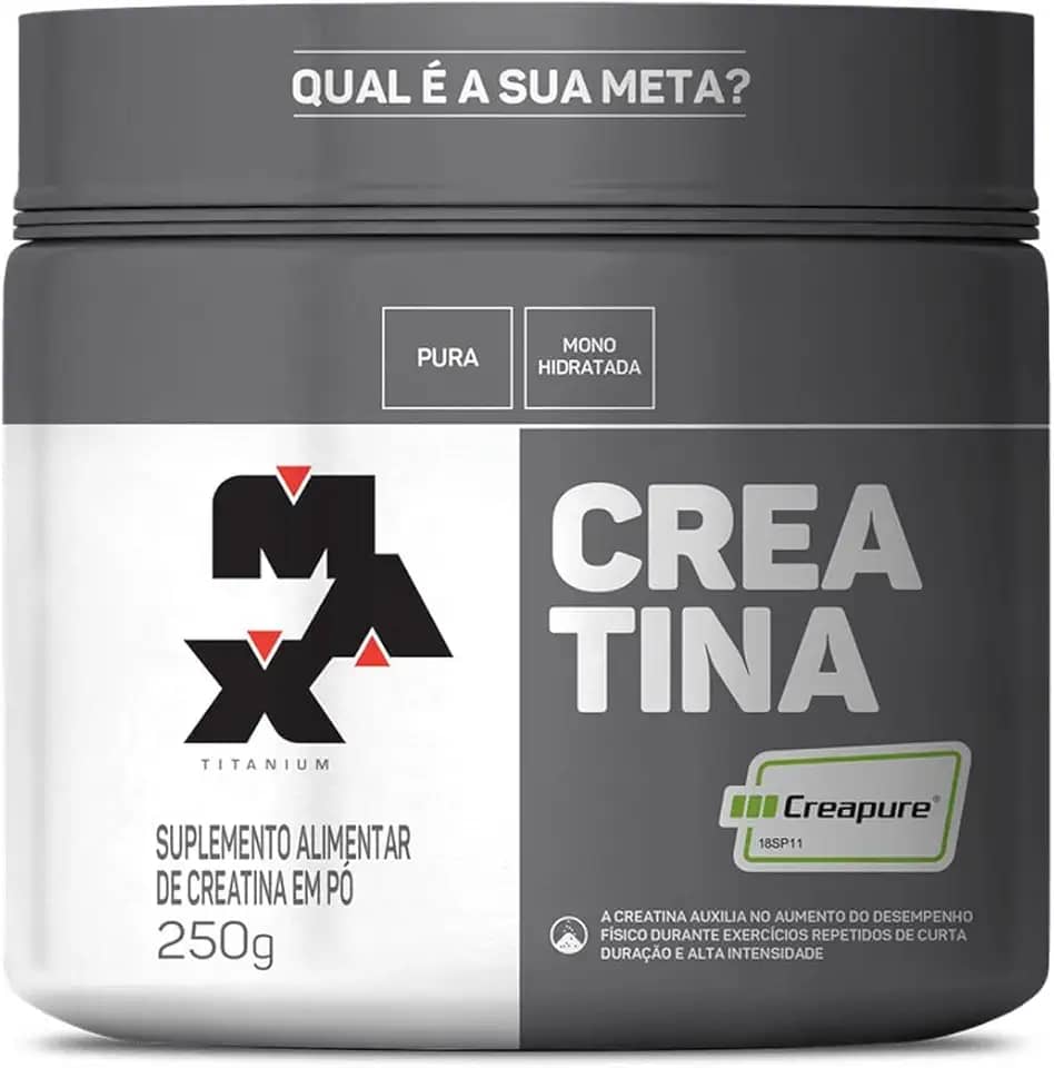 Creatina Monohidratada Creapure Em Pó 83 Doses Pote 250g Max Titanium