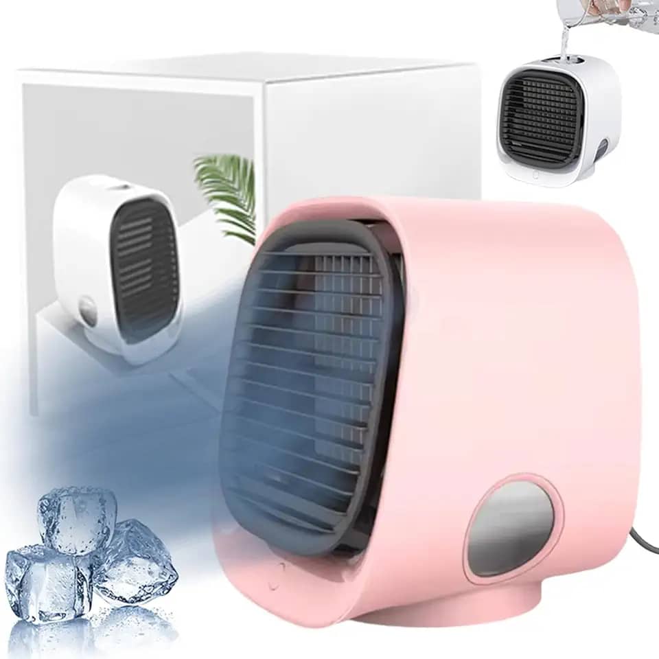 Ar Condicionado Oribreeze, Ar Condicionado Portátil, Nova Atualização Ar Condicionado De Mesa Ori Breeze Com Ventilador De Refrigeração De Luz Noturna Para Carro Camping Escritório, White