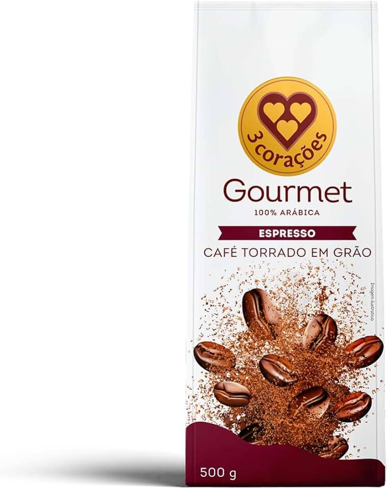3 Corações Café Torrado em Grãos Espresso Gourmet, 500g