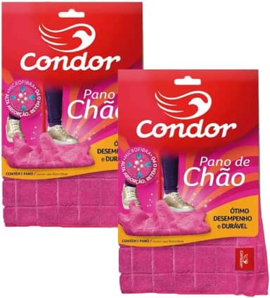 Kit 2 Panos de Chão 70x50 Grande para Limpeza Geral Pisos Janelas em Microfibra Condor 1676