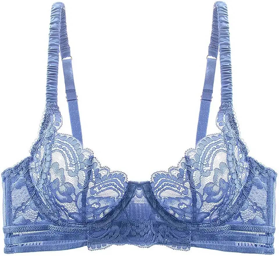 Sutiã Balconette de renda feminino com aro não acolchoado bojo macio confortável todos os dias