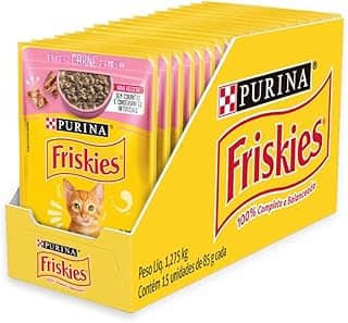 Pack Ração Friskies Filhotes Carne Ao Molho - Com 15 Sachês 85g
