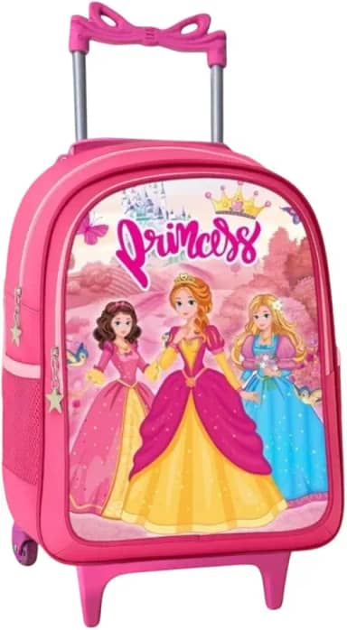 Mochila Rodinha Feminina Escolar Infantil Menina Reforçada Grande Grande Juvenil Bolsa Passeio Viagem Criança (Princesa)