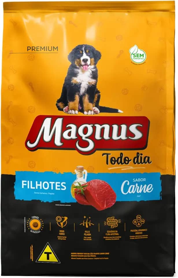 Adimax Ração Magnus Todo Dia Para Cães Filhotes Carne 3Kg