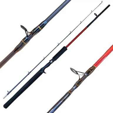 Vara de Pesca para Carretilha Maruri 40lb Selenium Red Fibra Vidro Maciça 1,68m 2 Partes