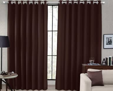Cortina Tecido Blackout Corta Luz 80% para Sala, Quarto e Escritório 2,70 X 2,30m (Marrom)