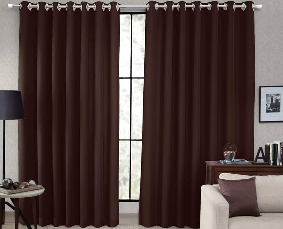 Cortina Tecido Blackout Corta Luz 80% para Sala, Quarto e Escritório 2,70 X 2,30m (Marrom)