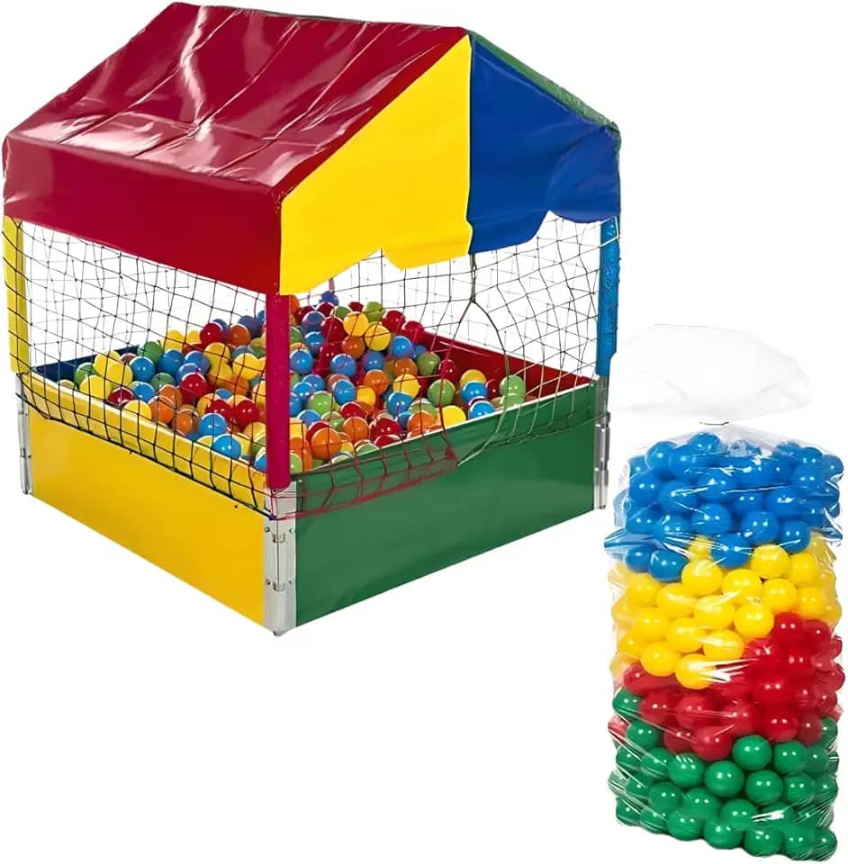 Genérico Piscina de Bolinhas Quadrada Premium 1,00m + 500 Bolinhas para Crianças
