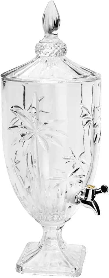 WOLFF - Suqueira de Cristal Ecológico com Pé e Tampa Palm Tree 4,5L