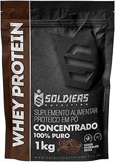 Whey Protein Concentrado 1Kg - Chocolate Belga - 100% Puro Importado - Soldiers Nutrition