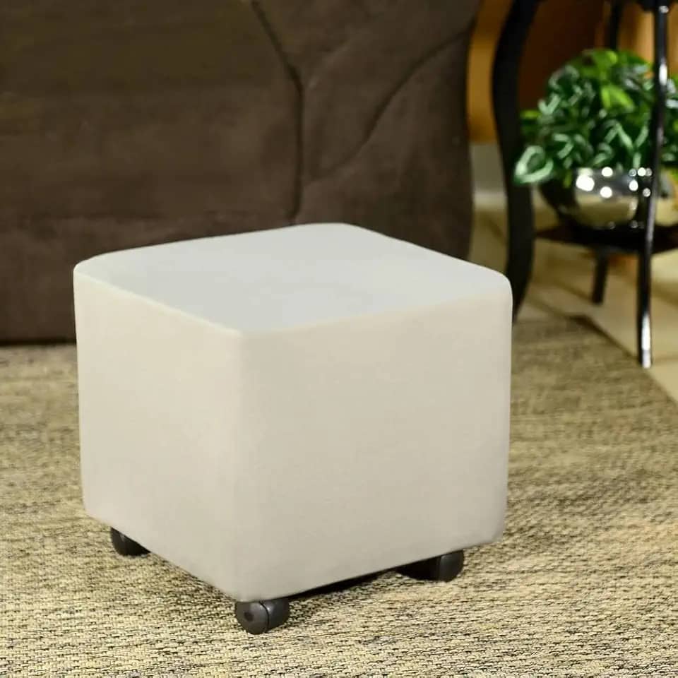 Capa Puff Quadrado Elastex Premium Envio 24h Cinza Claro