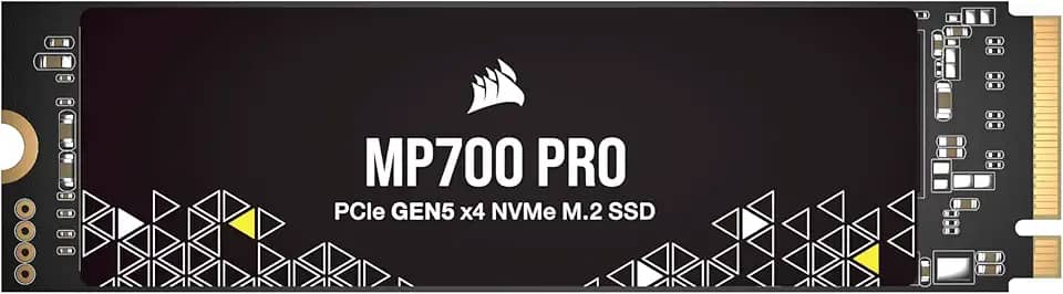 Corsair MP700 PRO 2TB M.2 PCIe Gen5 x4 NVMe 2.0 SSD – M.2 2280 – Leitura sequencial de até 12.400 MB/s – TLC NAND de alta densidade – Preto