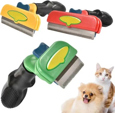 Rasqueadeira Para Cães e gatos Porte pequeno Médio grande De Pelo CURTO OU LONGO cachorro escova pet (Amarelo, M)
