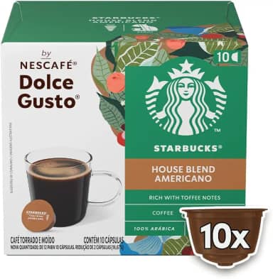 Café em Cápsula Torrado e Moído House Blend Americano Starbucks Caixa 85g 10 Unidades
