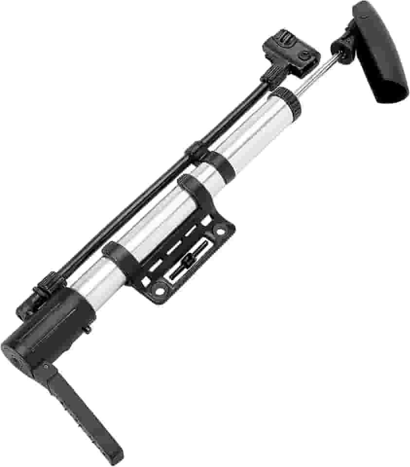 Bomba de Ar Portátil Manual 120 PSI – Bomba de Mão Multiuso para Bike, Bola, Pneus e Infláveis, com Suporte e Válvula Dupla e acessórios.