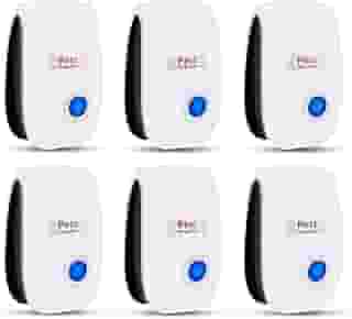 Repelente de pragas ultrassônico, pacote com 6, repelente eletrônico de controle de pragas, repelente de roedores para mosquitos, ratos, baratas, ratos, insetos, aranha, formiga, moscas