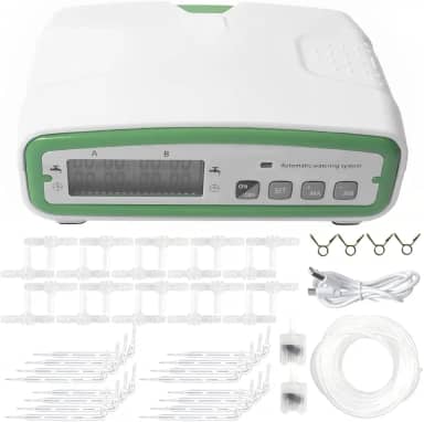 Kit de irrigação por gotejamento automático, sistema de irrigação automática com visor LCD, kit de temporizador de água programável digital de 30 dias, dispositivo de irrigação de plantas