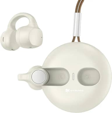 Fone de Ouvido Bluetooth 5.3 Sem Fio TWS Condução Óssea Esportivo Confortável e Ergonômico Resistente a Água 22 Horas de Bateria de Longa Duração (Branco (Off White))