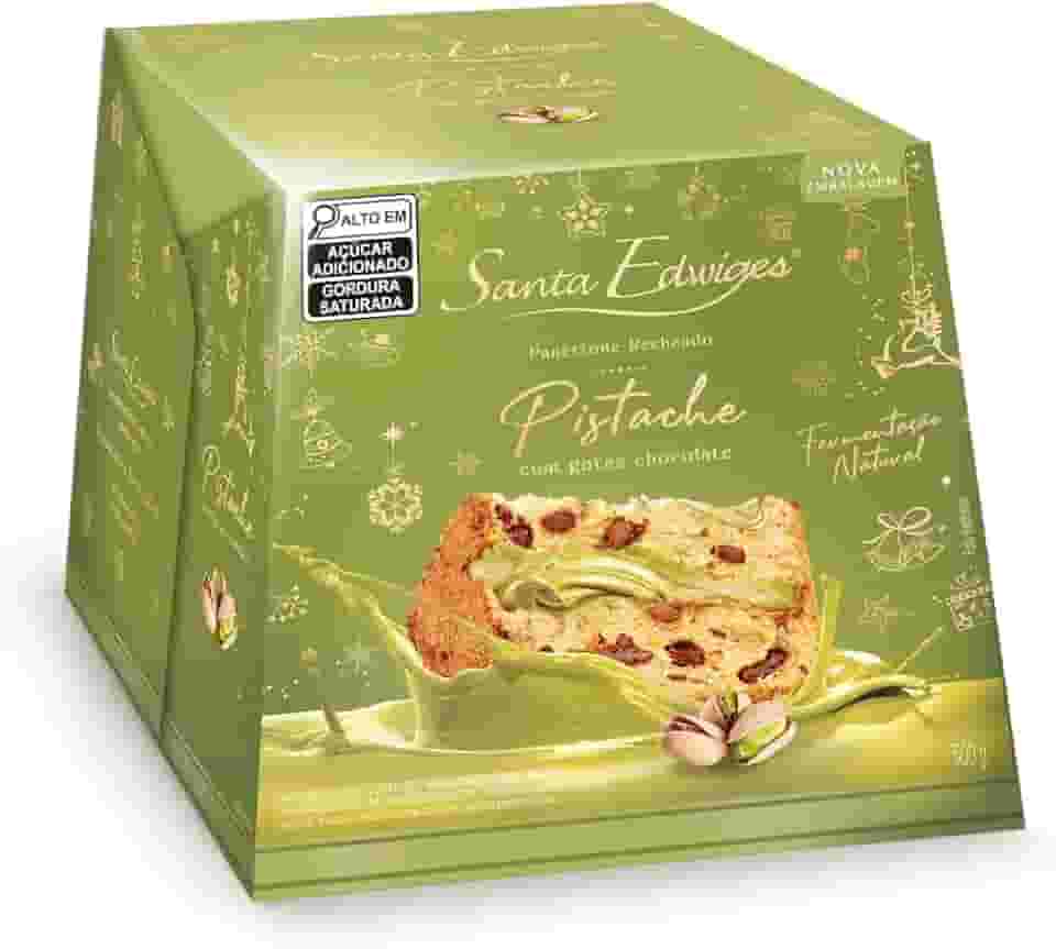 Panettone com Gotas de Choco e rech. de Brigadeiro de Pistache