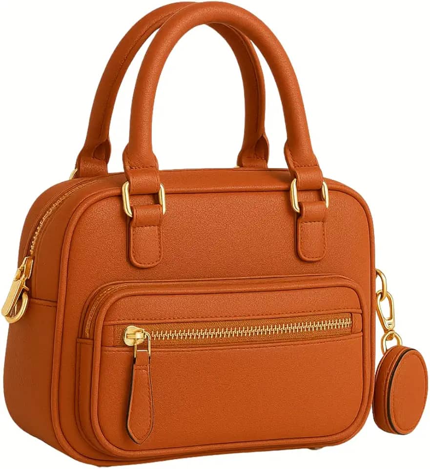 Bolsa Feminina Baú Transversal Tiracolo com Alça de Ombro, em Couro PU, Modelo Quadrado com Porta Moedas Ideal para o Dia a Dia ou Trabalho