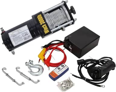 FINYQBET Guincho Elétrico 12V 1300kg - Motor 550W Cobre Puro, IP67 à Prova D'Água, Controle Remoto Sem Fio - Ideal para Off-Road, Agricultura e Barcos - Aventura, Trabalho e Resgate