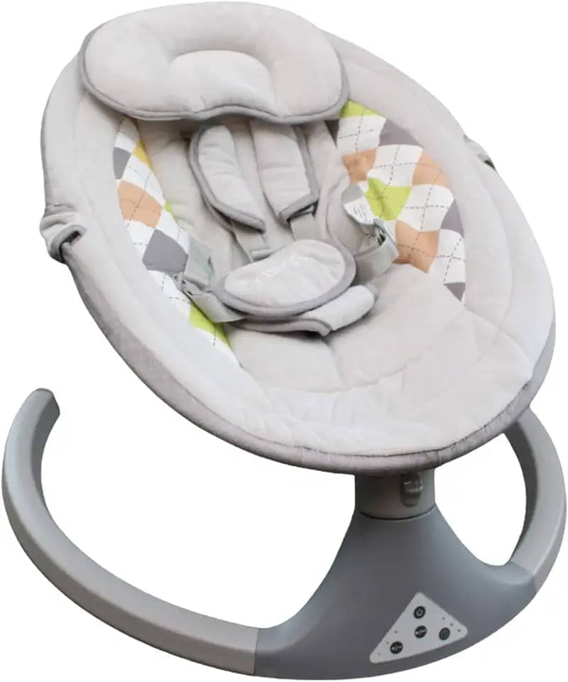 Clingo Balanço Automático para Bebê com Controle Remoto, Bluetooth, Sons Suaves, Tecido Macio, Apoio de Cabeça e Entrada USB – Até 18kg