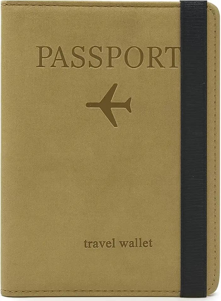 Porta Passaporte e Documentos de Viagem Unissex – Couro PU Premium com Fechamento Elástico, Compartimentos para Cartões, Passaporte e Cartão de Embarque | Cores Sortidas e Design Compacto