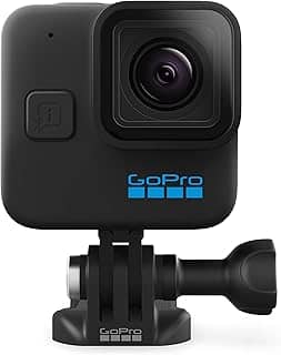 GoPro HERO11 Black Mini - Câmera de Ação Compacta à prova d'água 10m, Vídeo Ultra HD 5.3K60, Captura de quadros de 24,7MP, Transmissão ao vivo 1080p, Hypersmooth 5.0, TimeWarp 3.0 em 5.3k