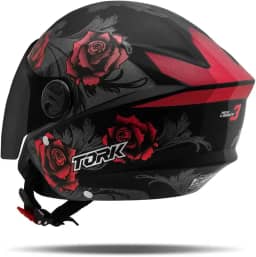 CAPACETE ABERTO PRO TORK NEW LIBERTY 3 FLOWERS BRILHANTE VERMELHO TAM. 58 VIS. FUMÊ