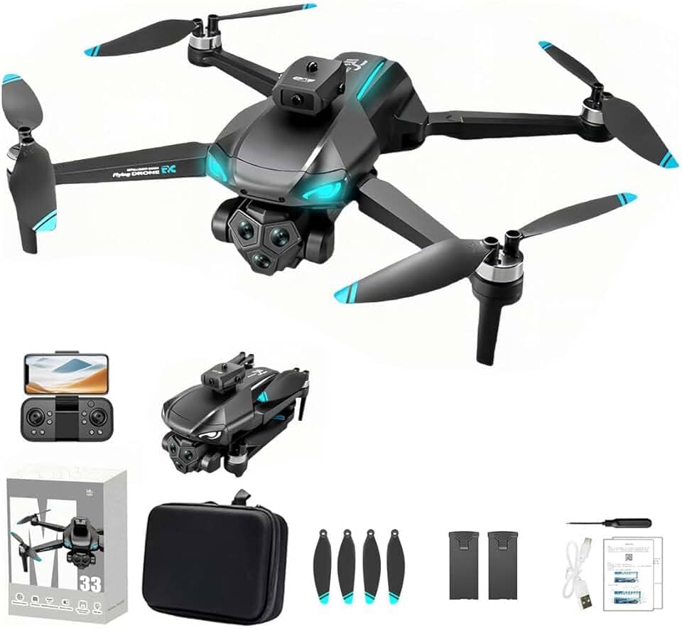 M33 Max Drone Profissional 4K com Câmera HD, Dobrável, 5G WiFi, Sistema de Evitar Obstáculos 360° - Bateria de Longa Duração, Ideal para Filmagens Aéreas