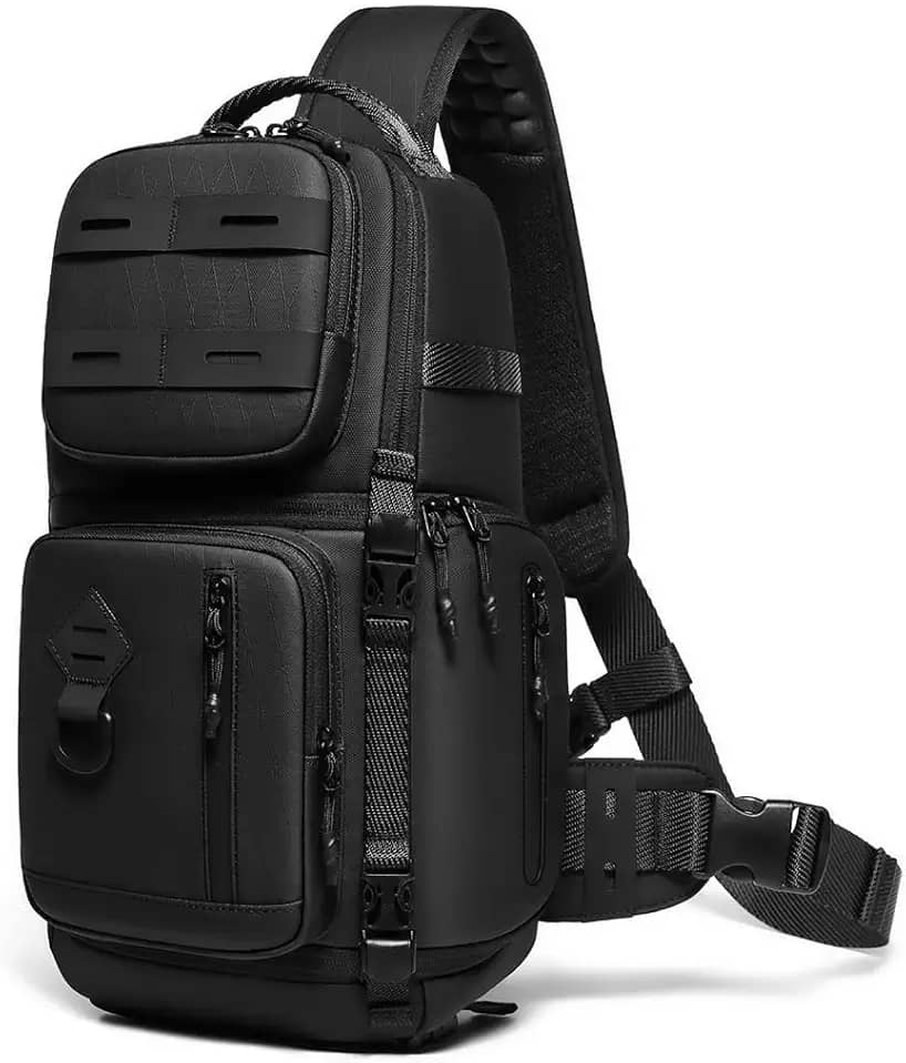 Bolsa modular para câmera, mochila tática para fotografia com acesso lateral rápido, DSLR SLR sem espelho, pequena lente de câmera, estojo organizador transversal com suporte de tripé para Canon