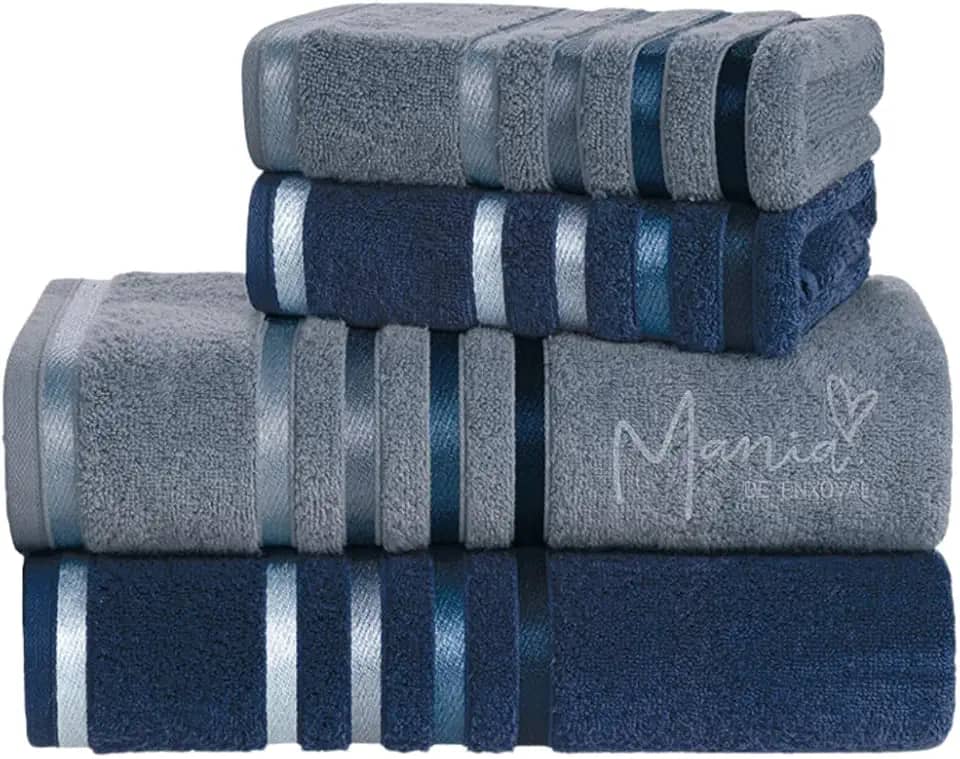 Jogo De Toalhas Banhão Karsten Lumina 4 Peças (Azul)