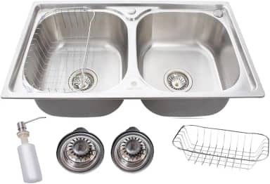 Cuba Dupla Gourmet Cozinha Aço Inox 304 Com Acessórios