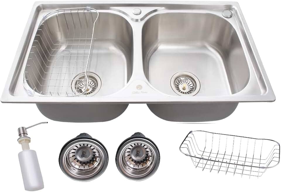 Cuba Dupla Gourmet Cozinha Aço Inox 304 Com Acessórios