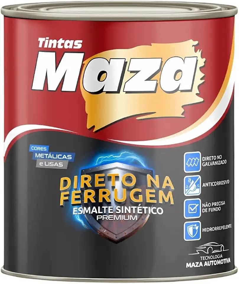 Kit Tinta Esmalte Sintético Direto na Ferrugem Para Portão Enferrujado 900ml Cores (Branco)