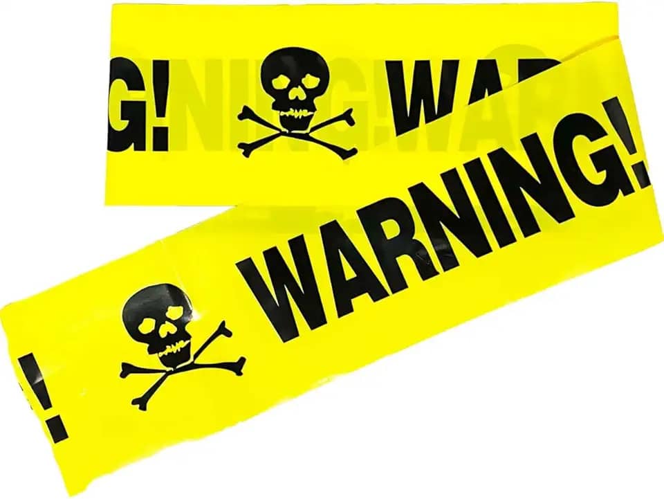 Faixa Decorativa Halloween Cena de Crime Sangrenta Longa Com 6 Metros (Warning)