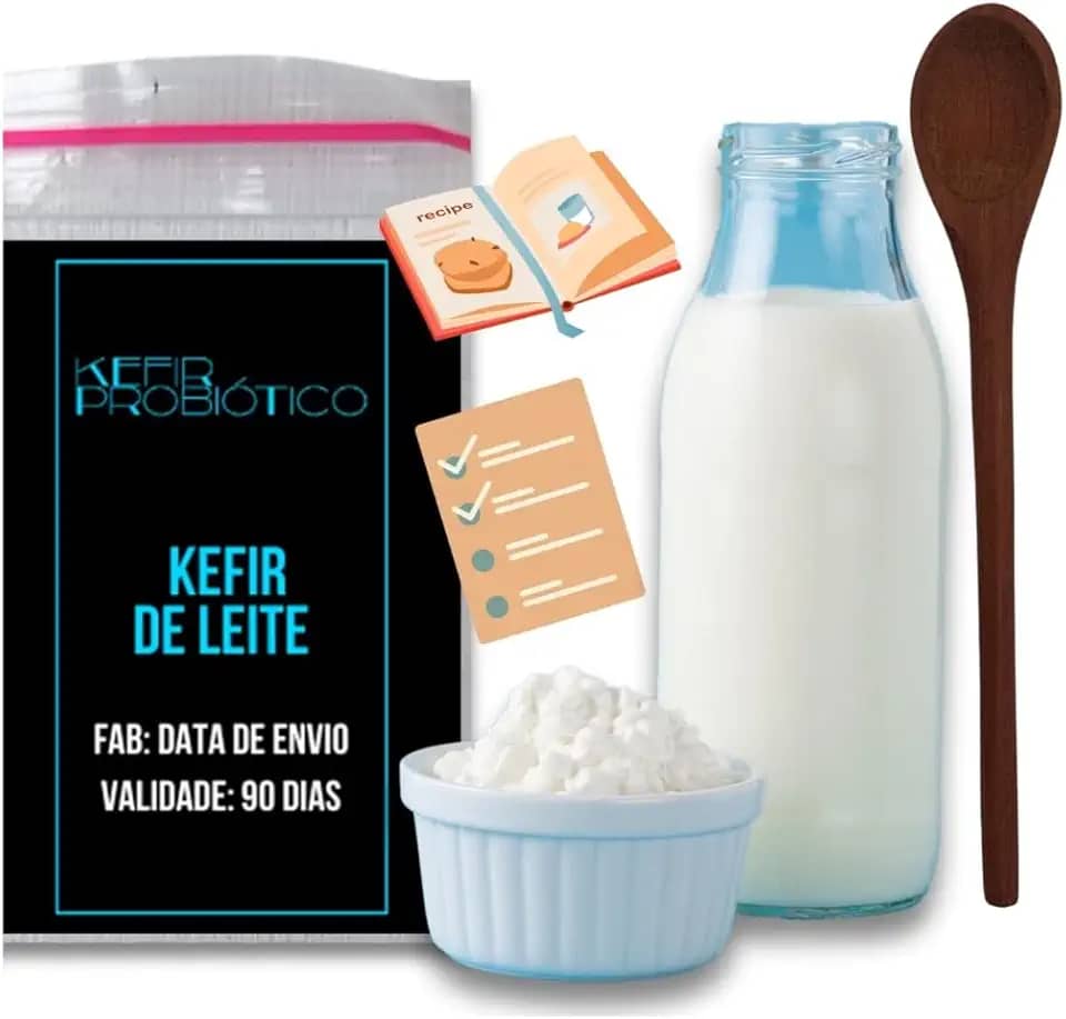 Kefir De Leite Desidratado Com Manual Ganhe Colher De Pau